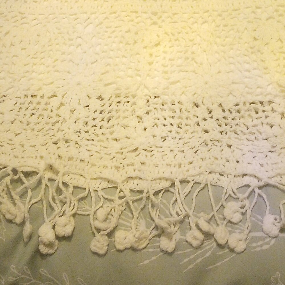 Newport News gorgeous Crocheted maxi skirt white lined size L New in bag! - Picture 6 of 7